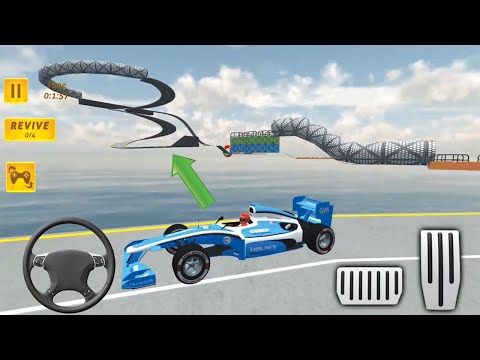 Impossible Car Tracks 3d: Blue Formula Driving Stunts Levels 44 to 48 Completed - Android Gameplay