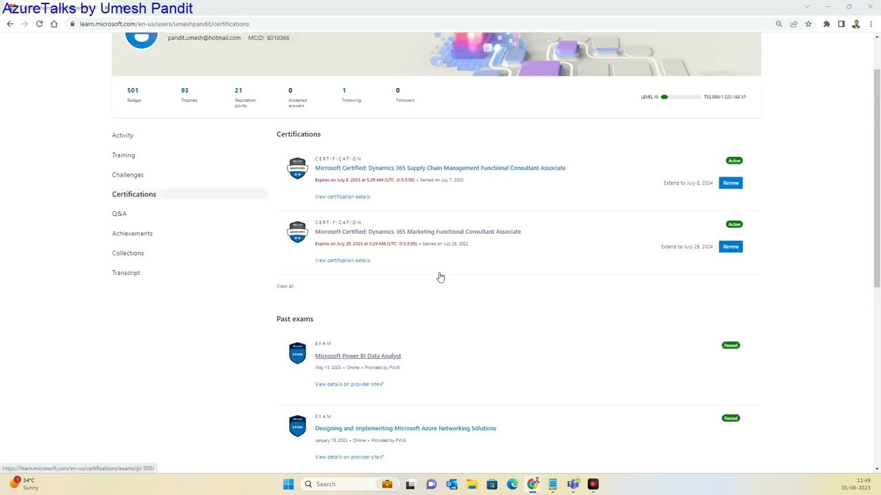 Microsoft certification dashboard shortcut https://aka.ms/ManageCerts