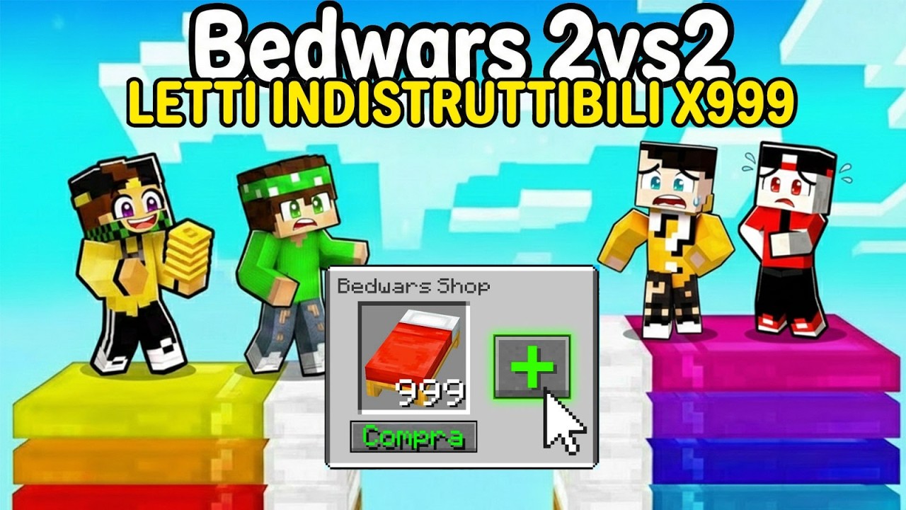 BEDWARS 2 vs 2 MA PUOI COMPRARE I LETTI - MARCY NICO VS LOCO BADDI- MINECRAFT ITA