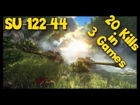 ► World of Tanks SU-122-44 Gameplay | 20 Kills in 3 Consecutive Games
