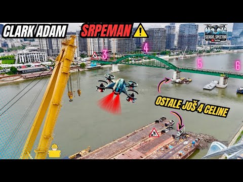 Dizalica za RUŠENJE Savskog Mosta Clark Adam aktivirana, Most ispod Kule otvoren, PROJEKTI #beograd