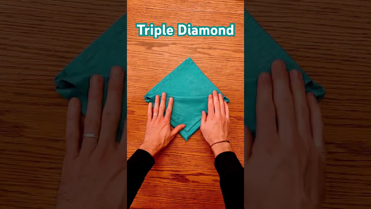 Triple Diamond Napkin #napkin #folding #napkinfolding