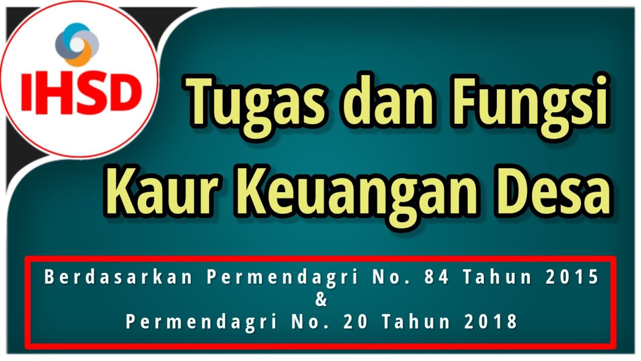 TUGAS DAN FUNGSI KAUR KEUANGAN DESA