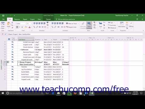 Project 2016 Tutorial Consolidating and Linking Multiple Projects Microsoft Training