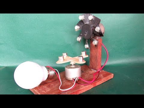 How to make free energy LED light 12V - DIY project free energy using small magnets & motor(Dynamo)