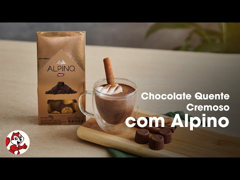 Chocolate quente cremoso com Alpino