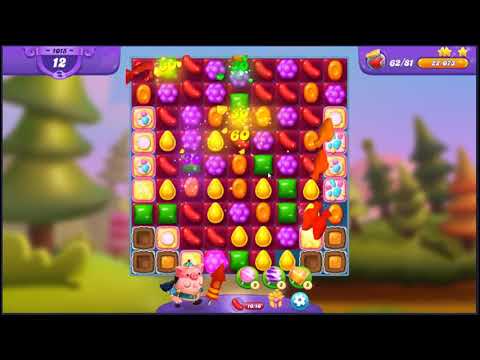 Candy Crush Friends Saga Level 1015 - NO BOOSTERS 👩‍👧‍👦 | SKILLGAMING ✔️