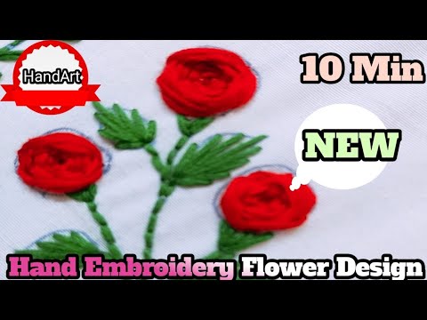 Easy Hand Embroidery Flower Design ll How To Make Different Types Flower Design#tutorial #design