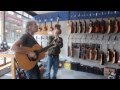 Brooks Williams & Steve Lockwood performing in Millers Music Centre Cambridge