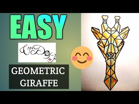 How To Draw A Geometric Animal For Beginners | Geometric Art Step By Step | Easy Geometric Giraffe