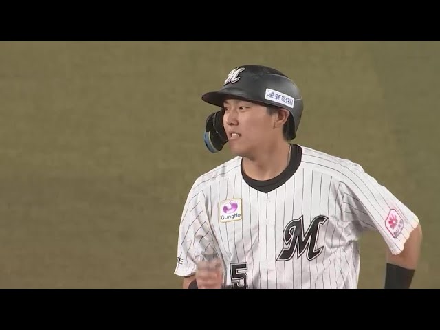 【6回裏】右中間を真っ二つ!! マリーンズ・安田尚憲のタイムリー2ベースヒットで追加点!!  2023年10月14日 千葉ロッテマリーンズ 対 福岡ソフトバンクホークス