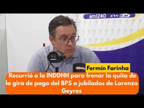 Farinha recurrió a la INDDHH para frenar la quita de la gira de pago del BPS de Lorenzo Geyres