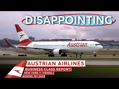 AUSTRIAN AIRLINES 767 Classe Executiva 🇺🇸⇢🇦🇹 [Relatório de viagem 4K de Nova York a Viena] Perdi minhas malas!