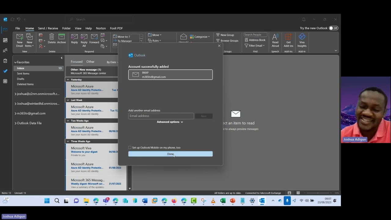 How to add a Gmail account to Outlook 2023