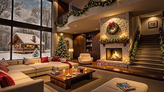 🔥 Fireside Christmas Jazz 2026🎄🎅 Cozy Holiday Living Room & Gentle Snowfall for Peaceful Evenings ❄️
