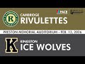 Cambridge Rivulettes Vs Kingston Ice Wolves Feb 13 2026 Pres By FACE Heating And Cooling