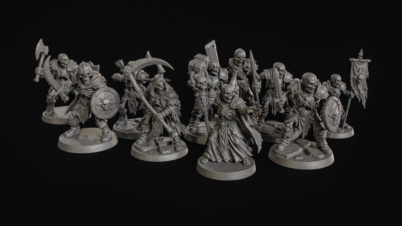 Dark Fantasy Miniatures Pack2 3D Print Ready 3D Print Model