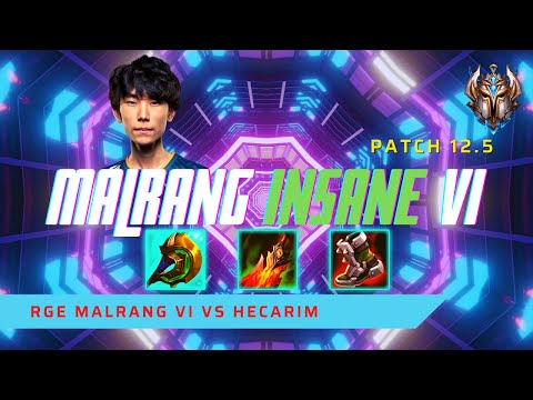 MALRANG INSANE VI! - RGE Malrang Plays Vi Jungle vs Hecarim! | LoL Patch 12.5