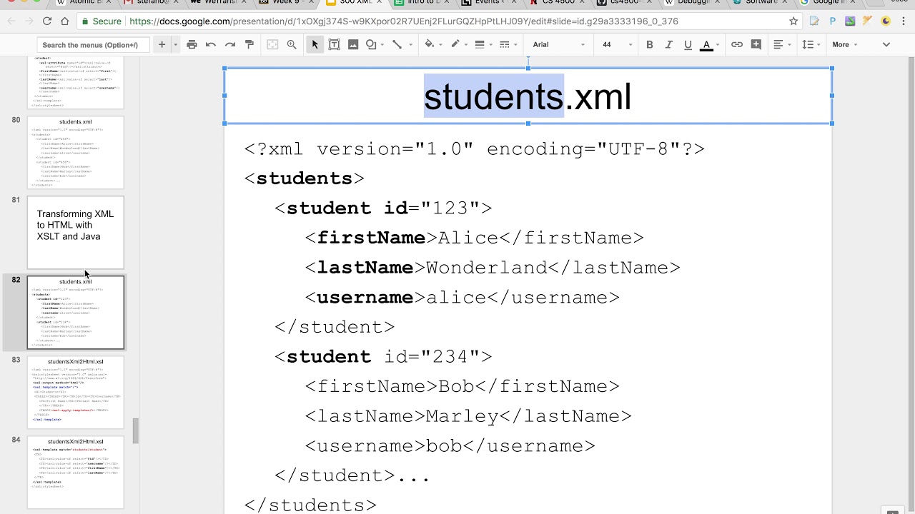 00740 Transforming XML to HTML with XSLT and Java
