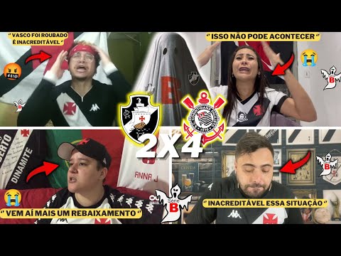 REAÇÕES VASCAINAS PRÉ REBAIXAMENTO E REVOLTA TOTAL- VASCO 2X4 CORINTHIANS- VAMOS RIR KKKKKKK