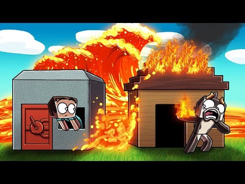 Minecraft | LAVA TSUNAMI BASE CHALLENGE - Lava Burns Everything! (Base vs Tsunami)