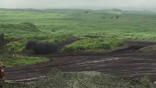 富士総合火力演習 8月24日 Fスタンド席 10式戦車射撃シーン