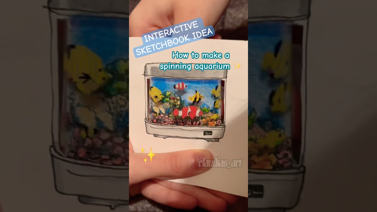 Interactive sketchbook idea: how to make an aquarium #art #artist #sketchbook