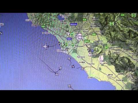 air traffic over Rome Fiumicino airport HD | casperflights.com