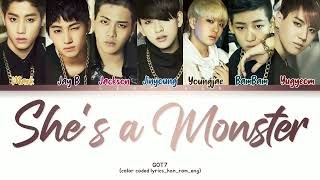 GOT7 (갓세븐) - &#39;She&#39;s a monster&#39; - (color coded lyrics_han_rom_eng)