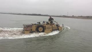 Supacat HMT wading ashore during amphibious landing operations