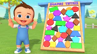 Learn Shapes & Colors 🔺🟩 | Little Baby Plays Tetris Fun Educational Videos For Toddlers
