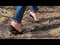 Casadei Blade Walking In Muddy Forest High Heels In Mud Wet High Heels High Heels Stuck 1707