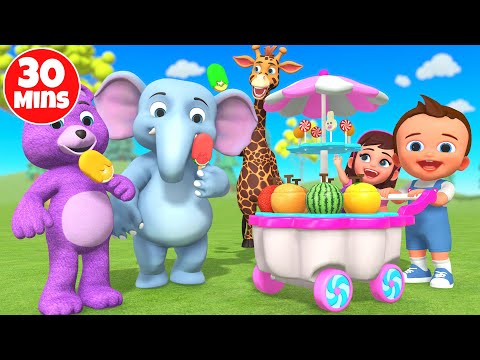 Learn Colors & Fruits with a Fun Popsicle Ice Cream Cart | Baby & Toddler Educational Video 30 Min