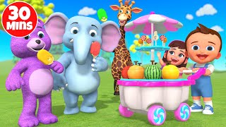 Learn Colors & Fruits with a Fun Popsicle Ice Cream Cart | Baby & Toddler Educational Video 30 Min