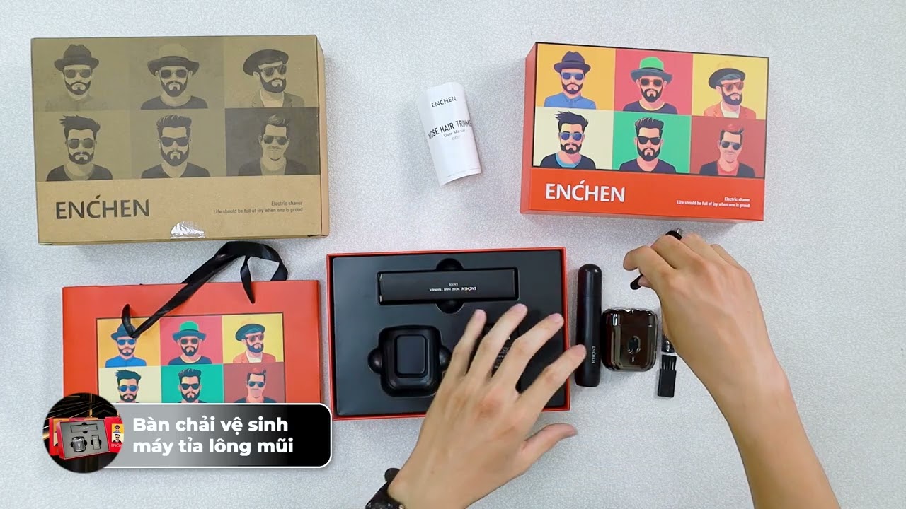 Combo quà máy cạo râu và máy tỉa lông mũi Enchen Mini 6 + EN005