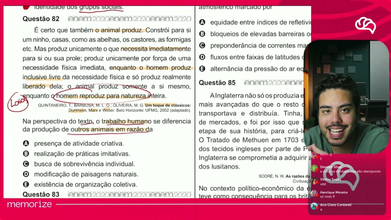 Resolução em Vídeo — Questão 82 ENEM 2020 PPL