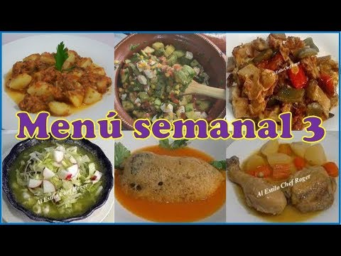 Menú SEMANAL #3, Menú con muchas verduras, 6 platillos en 1 vídeo Video