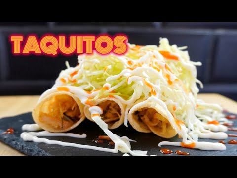 TACOS DE POLLO CRUJIENTES, FRITOS Y MUY RICOS