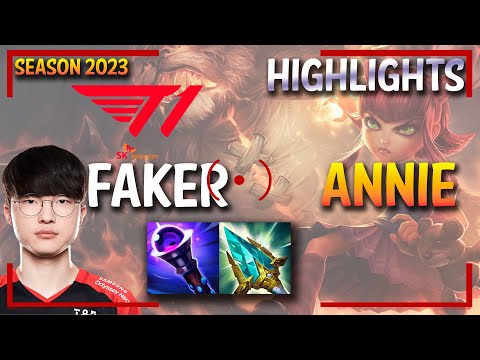 T1 Faker ANNIE vs GALIO - HIGHLIGHTS - KR Ranked