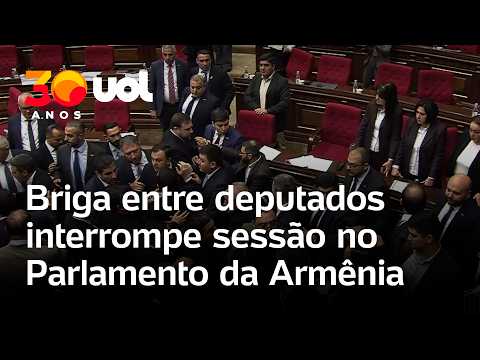 Briga generalizada entre deputados tem socos e cadeiras arremessadas no Parlamento da Armênia