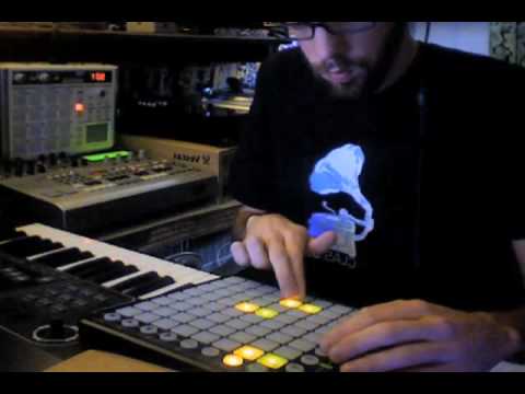 Brandon Logic jamming on novation lauchpad monome style in ableton live.