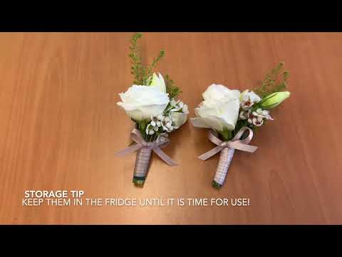 How to Make a Boutonnière |  简单的胸花制作 | DIY wedding flower arrangement tutorial