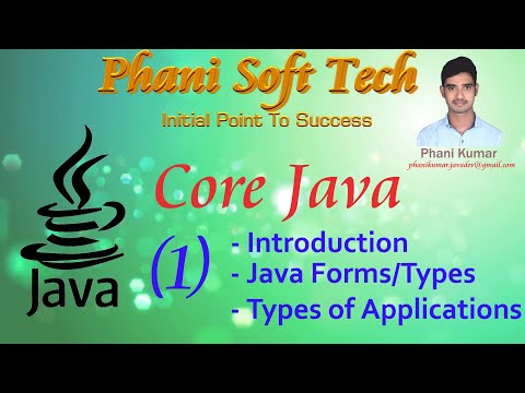 Core Java Tutorial Session 1 Phani Soft Tech