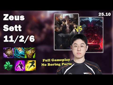 🔥 Zeus Sett Top | Korea Challenger Solo Queue | Patch 25.10 | League of Legends 🔥