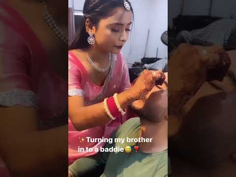 Turning my brother in to a baddie  threading #eyebrow #threading khivsa4243 #patlebalokeliyehairsty