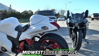 Kawasaki H2 vs Hayabusa | Street Race!