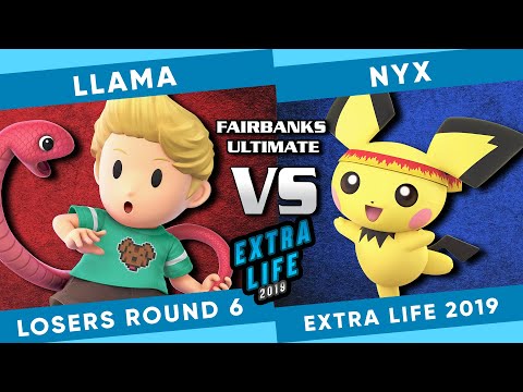 Fairbanks Extra Life 2019: Llama (Lucas, Hero) vs Nyx (Pichu) - SSBU Losers R6