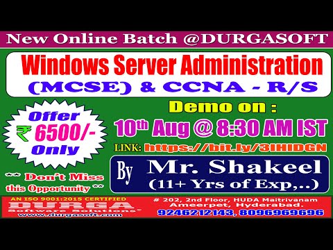Windows Server Administration (MCSE) & CCNA - R/S Online Training @ DURGASOFT