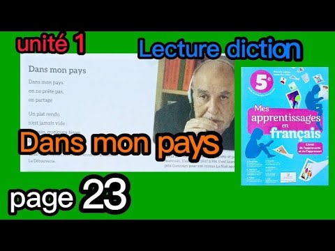 In my country/Reading and diction/Poetry/Unit 1/5th grade/My French learning/Translated into Arabic