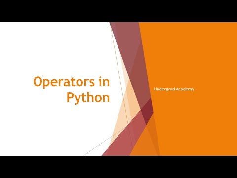Operators In Python Python Programming Lesson 4 Undergrad Academy